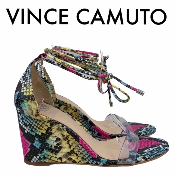 Vince Camuto Shoes - VINCE CAMUTO NWT RAINBOW SNAKE WEDGES SIZE 8 M